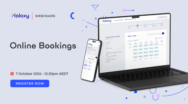 Halaxy webinar: Online Bookings